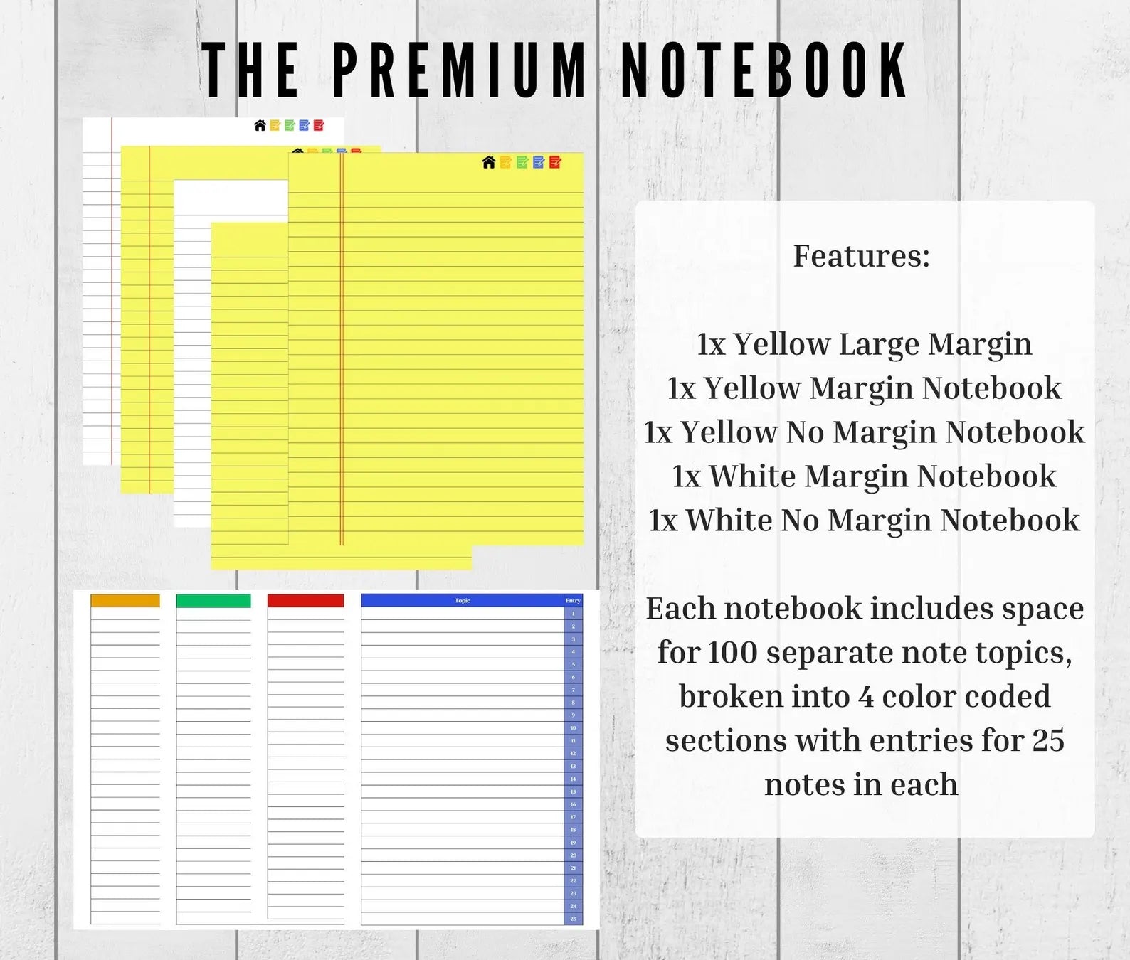 Hyperlinked White and Yellow Notebooks