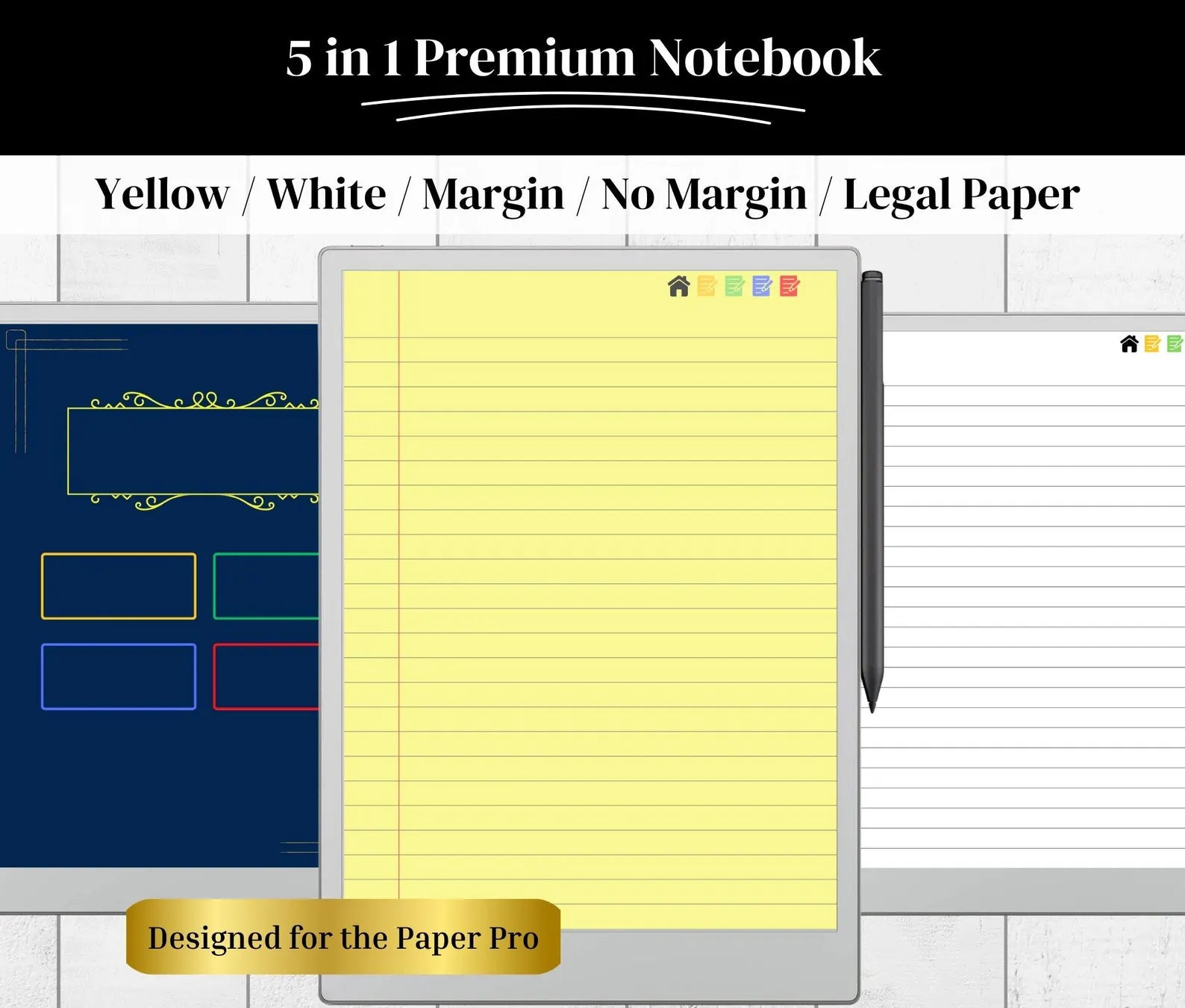 Hyperlinked White and Yellow Notebooks